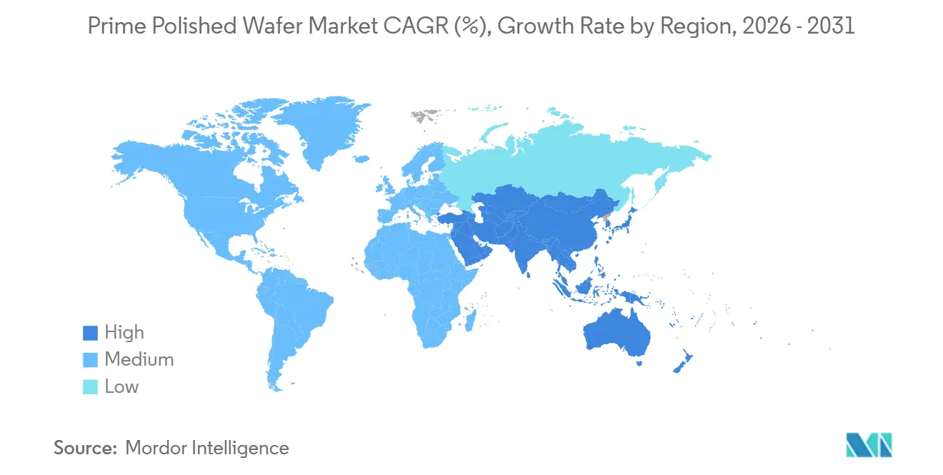 Prime Polished Wafer Market CAGR (%), Growth Rate by Region