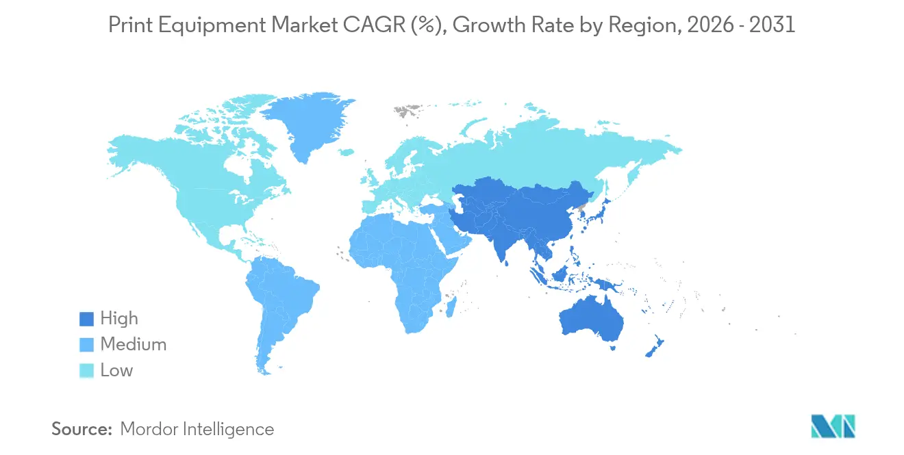 Print Equipment Market CAGR (%), Growth Rate by Region