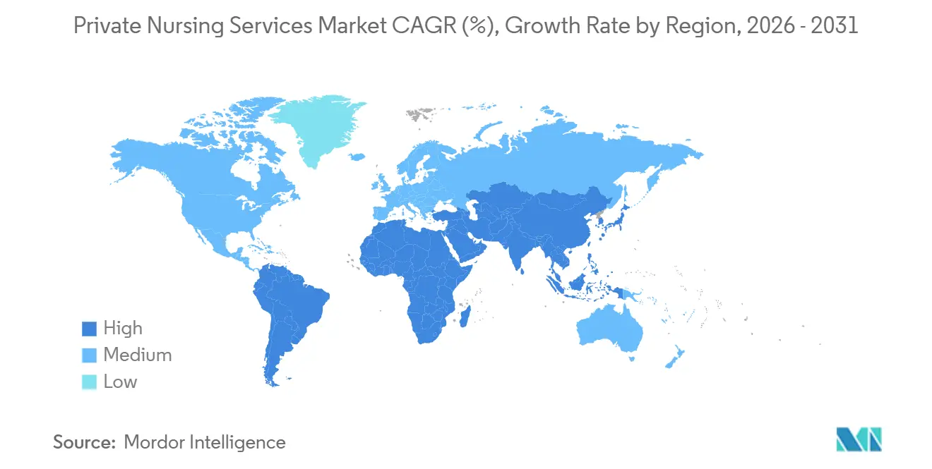 Private Nursing Services Market CAGR (%), Growth Rate by Region