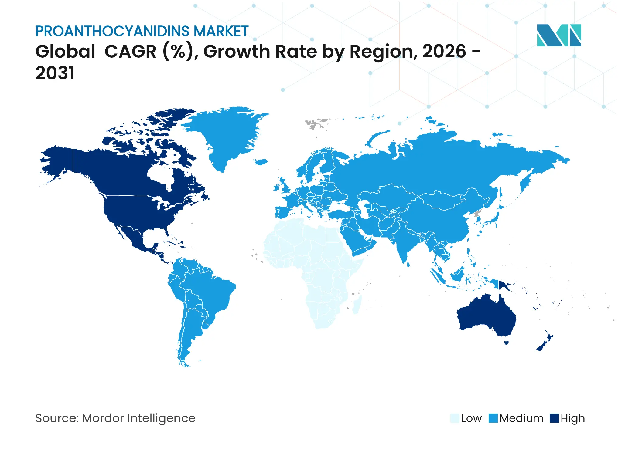 Global Proanthocyanidins Market CAGR (%), Growth Rate by Region
