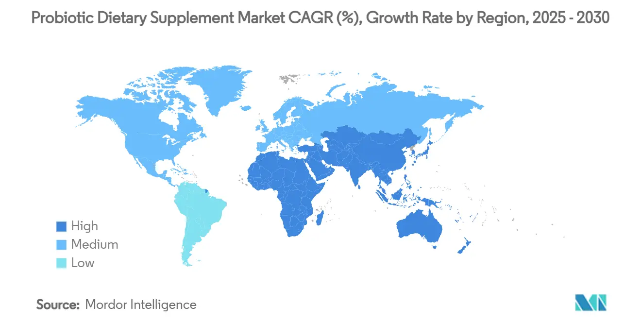 Probiotic Dietary Supplement Market CAGR (%), Growth Rate by Region