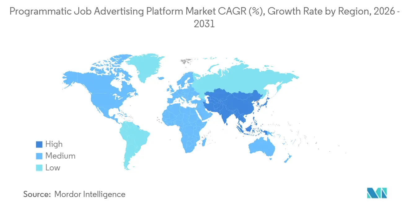 Programmatic Job Advertising Platform Market CAGR (%), Growth Rate by Region