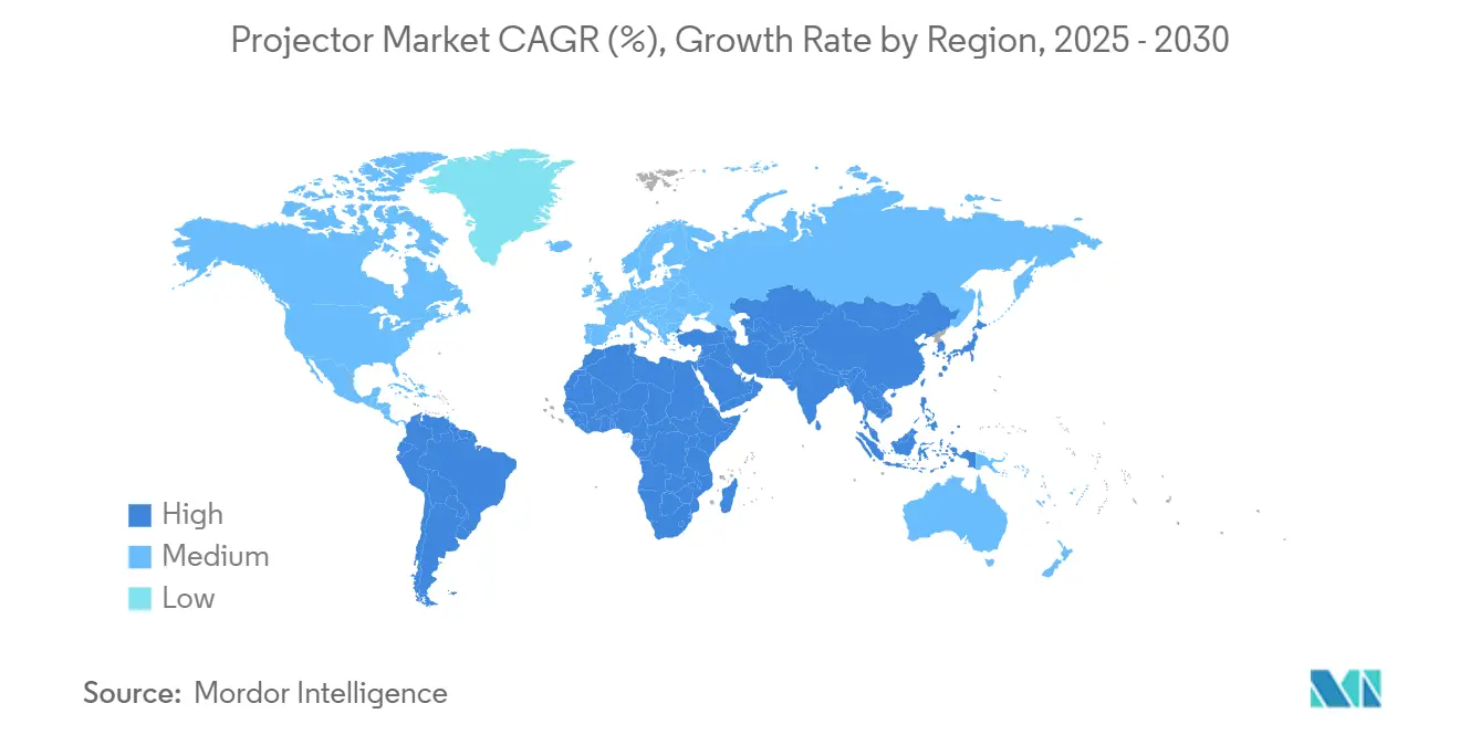 Projector Market CAGR (%), Growth Rate by Region