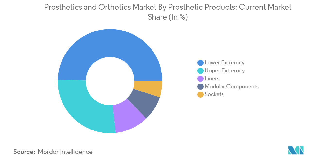 Prosthetics And Orthotics Market: Prosthetics and Orthotics Market By Prosthetic Products: Current Market Share (In %)