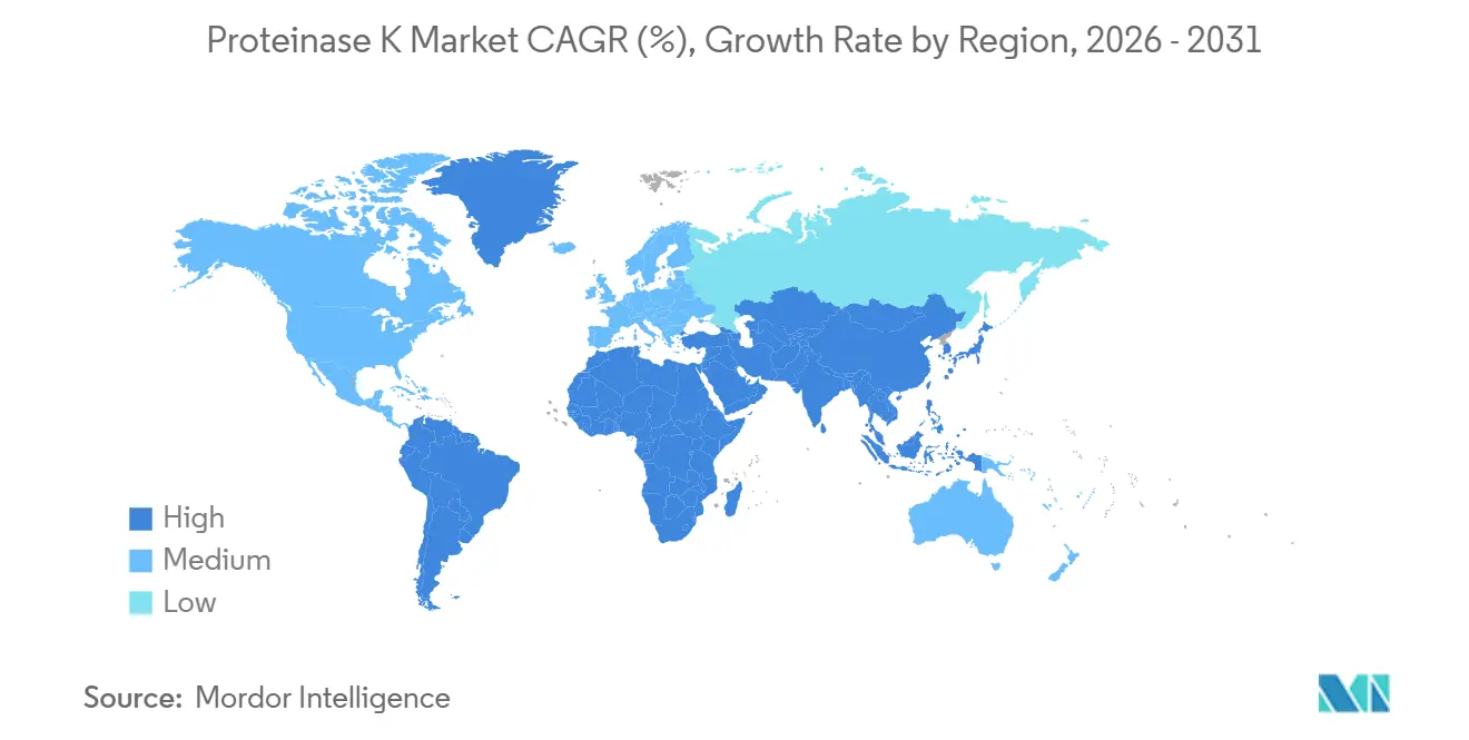 Proteinase K Market CAGR (%), Growth Rate by Region