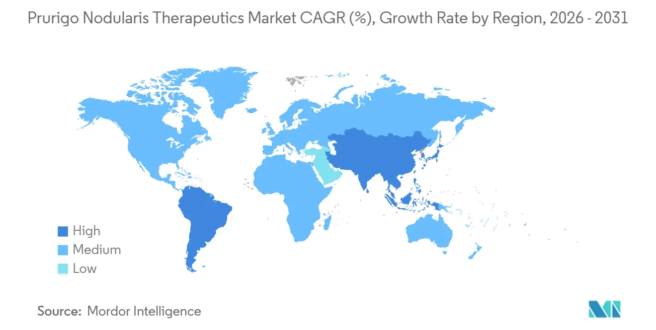 Prurigo Nodularis Therapeutics Market CAGR (%), Growth Rate by Region