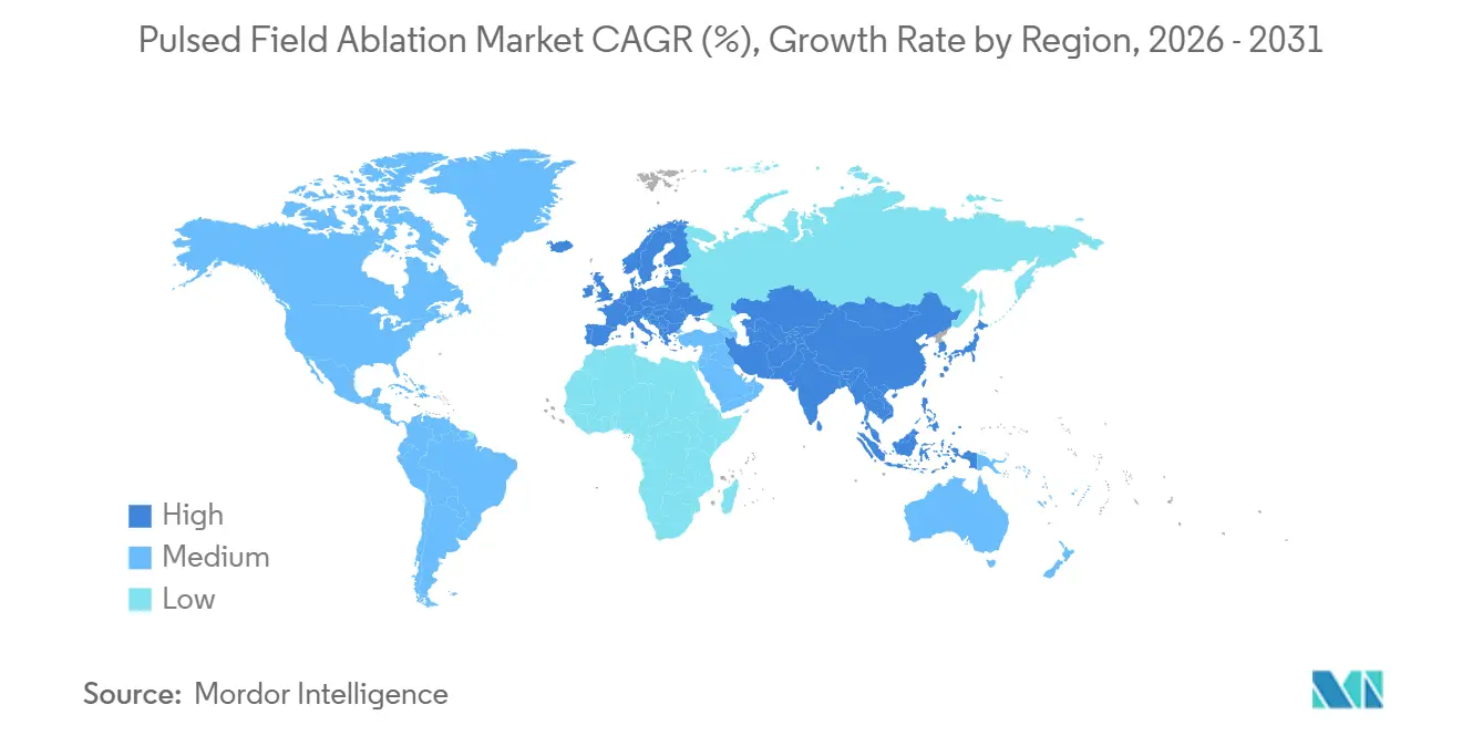 Pulsed Field Ablation Market CAGR (%), Growth Rate by Region