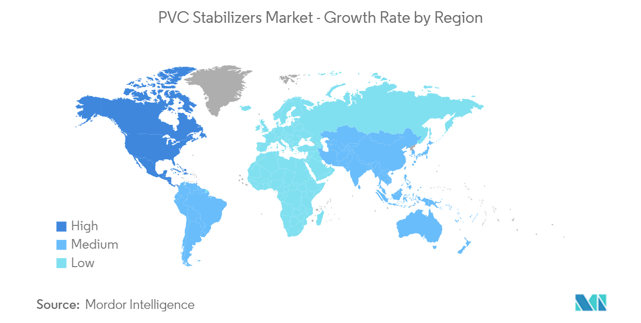 Mercado Estabilizadores de PVC – Tasa de crecimiento por región