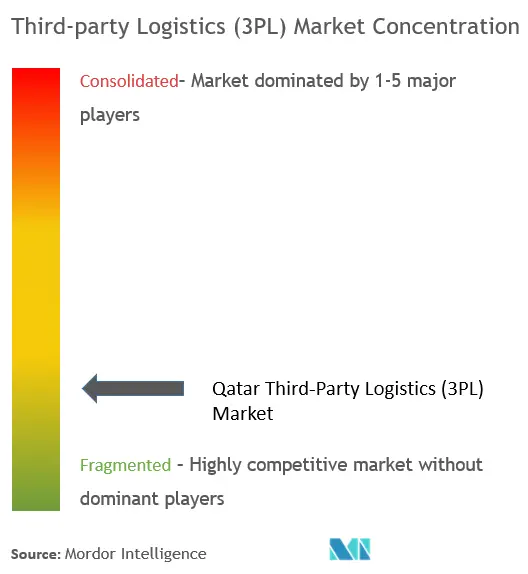 Concentración del mercado de logística de terceros (3PL) de Qatar