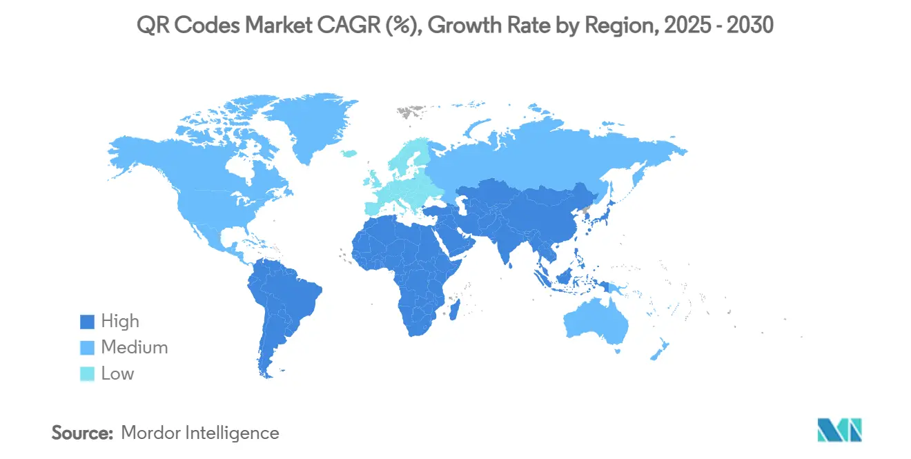 QR Codes Market CAGR (%), Growth Rate by Region