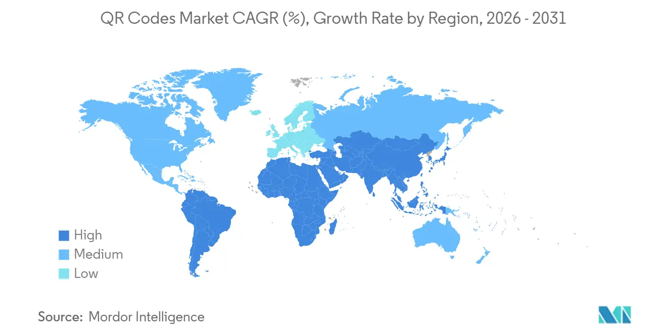 QR Codes Market CAGR (%), Growth Rate by Region