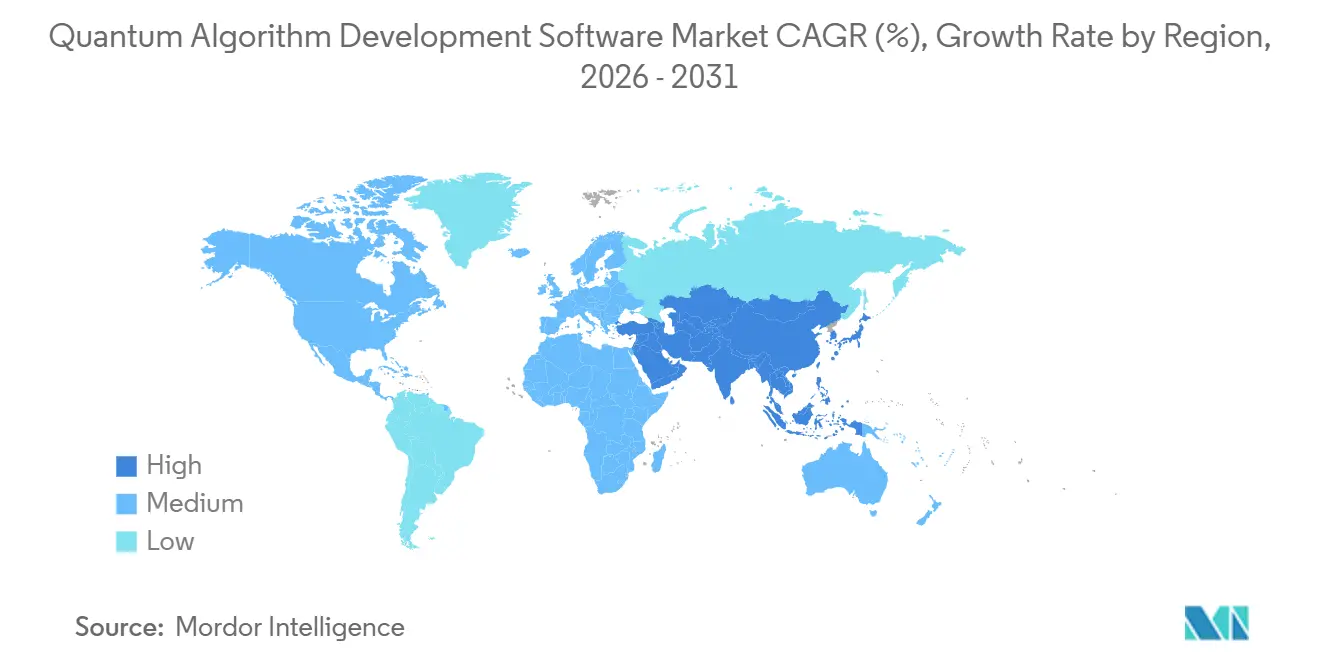 Taux de Croissance du Marché des Logiciels de Développement d'Algorithmes Quantiques par Région