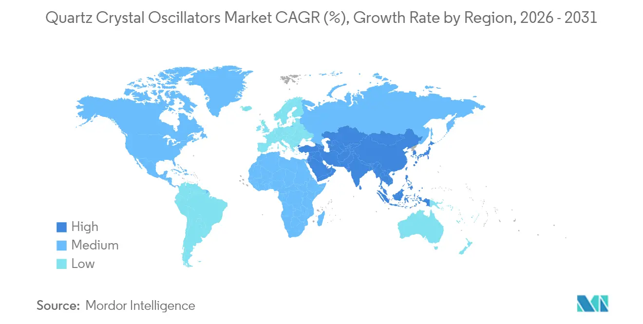 Quartz Crystal Oscillators Market CAGR (%), Growth Rate by Region