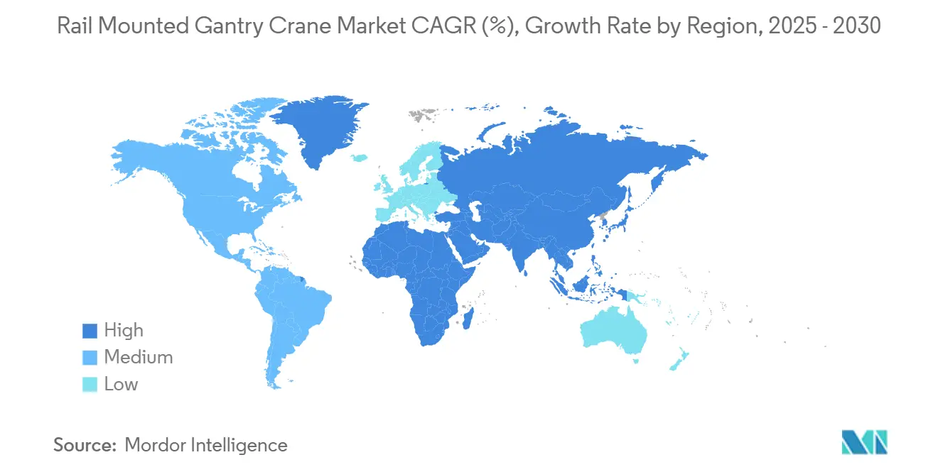 Rail Mounted Gantry Crane Market CAGR (%), Growth Rate by Region