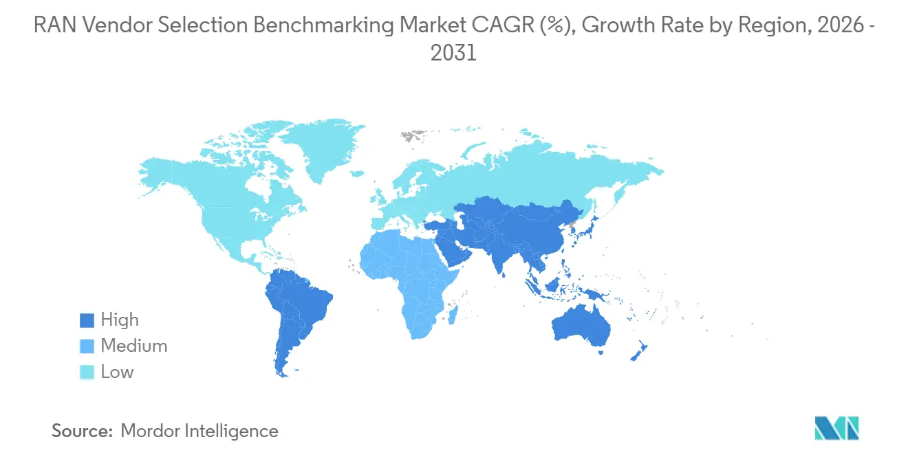 Taux de Croissance du Marché du Benchmarking de Sélection de Fournisseurs RAN par Région