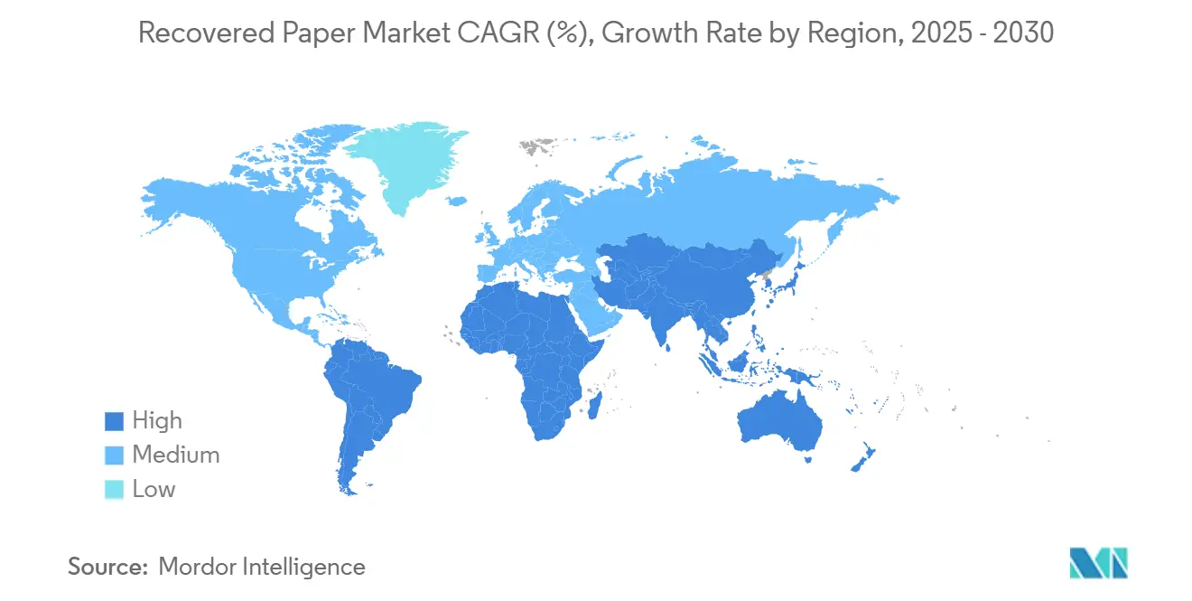 Recovered Paper Market CAGR (%), Growth Rate by Region