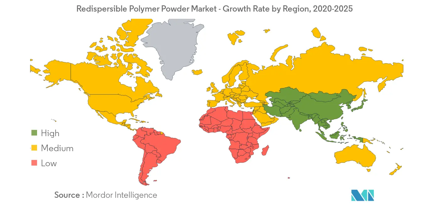 再分散性ポリマー粉末市場：地域別成長率、2020-2025年