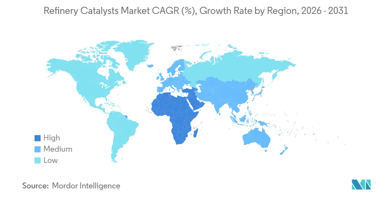 Refinery Catalysts Market Growth Rate by Region