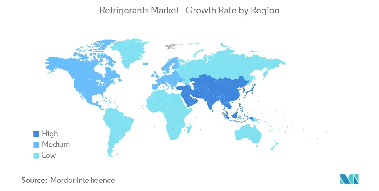Refrigerants Market Trends Refrigerants Market - Growth Rate by Region