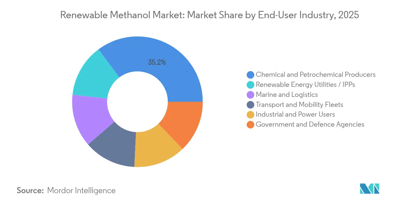 Renewable Methanol Market: Market Share by End-User Industry, 2025