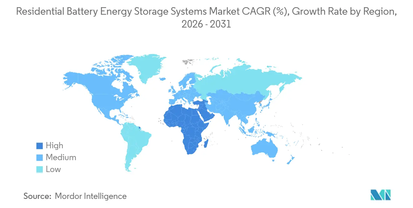 Residential Battery Energy Storage Systems Market Growth Rate by Region