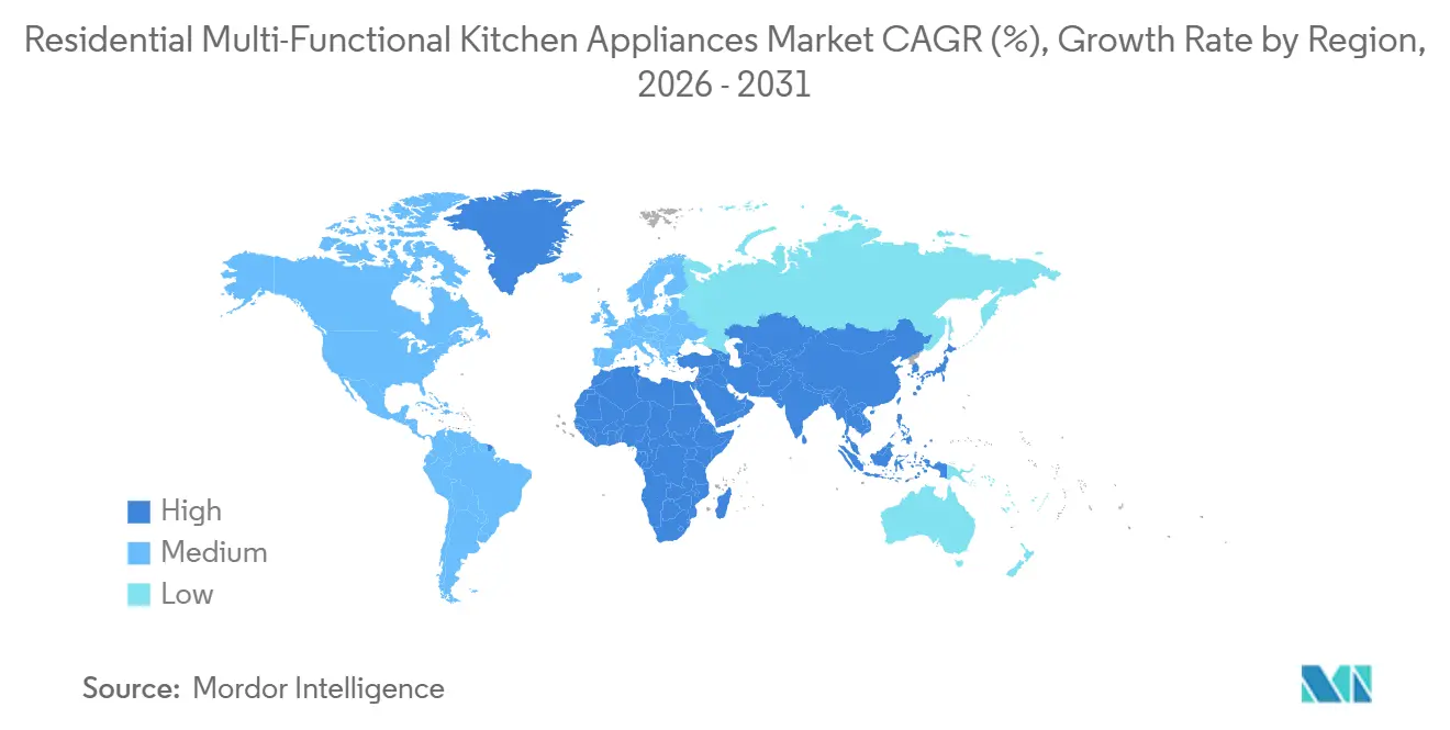 Residential Multi-Functional Kitchen Appliances Market CAGR (%), Growth Rate by Region