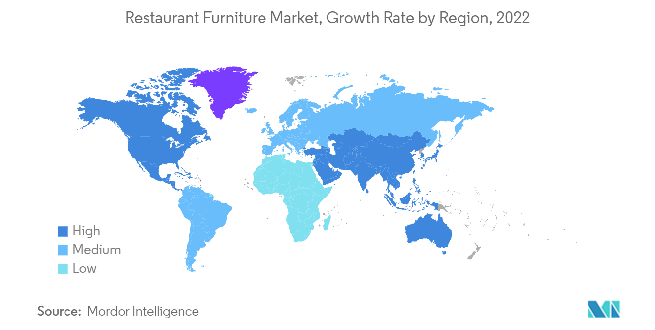 :レストラン家具市場:地域別の成長率(2022年)