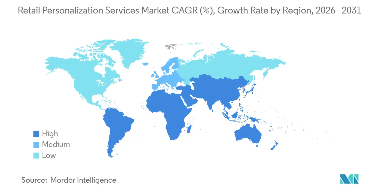 Retail Personalization Services Market Growth Rate by Region