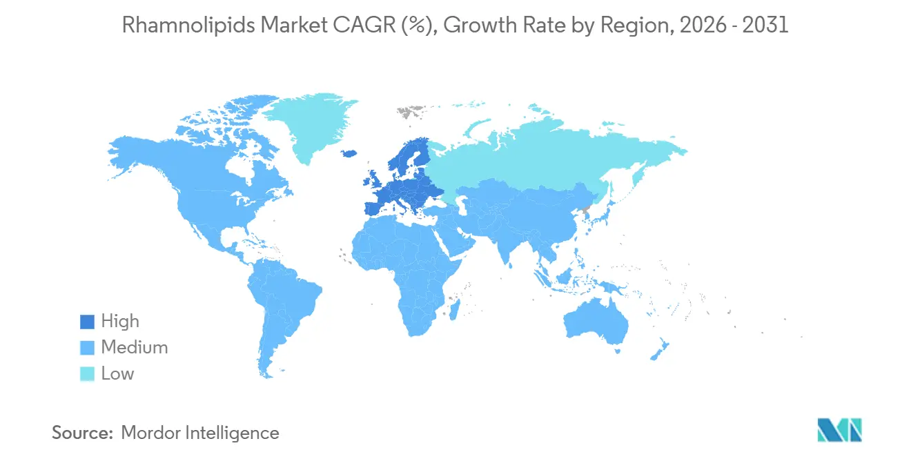 Rhamnolipids Market CAGR (%), Growth Rate by Region
