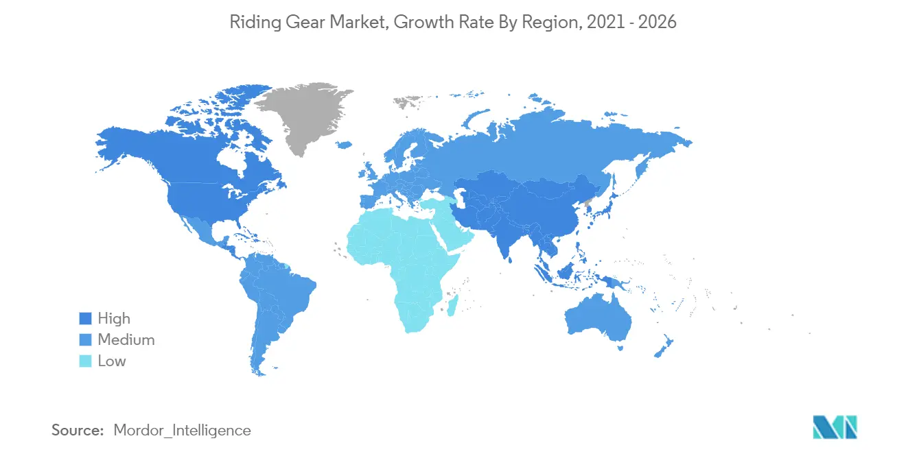 Mercado de equipos de equitación mercado de equipos de equitación, tasa de crecimiento por región, 2021-2026