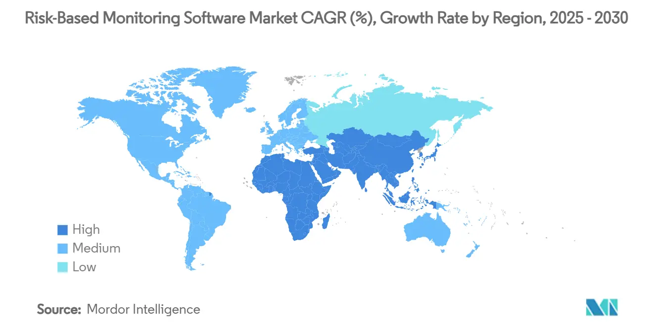 Risk-Based Monitoring Software Market CAGR (%), Growth Rate by Region