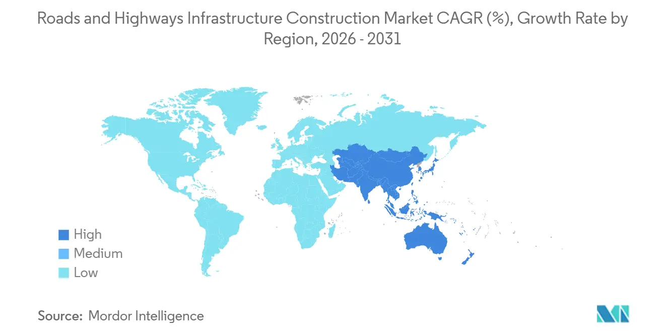 Roads and Highways Infrastructure Construction Market Growth Rate by Region