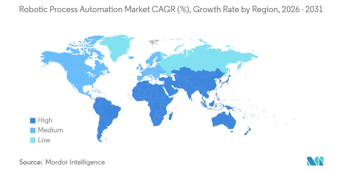 Robotic Process Automation Market CAGR (%), Growth Rate by Region