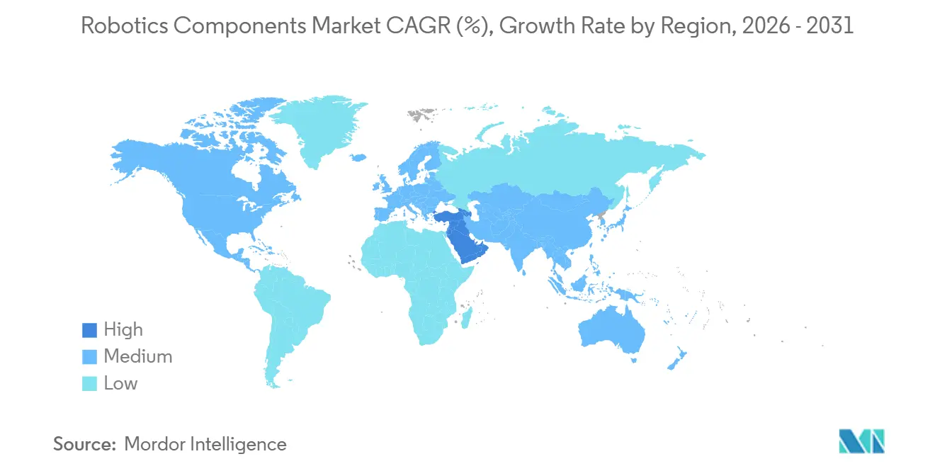 Robotics Components Market Growth Rate by Region