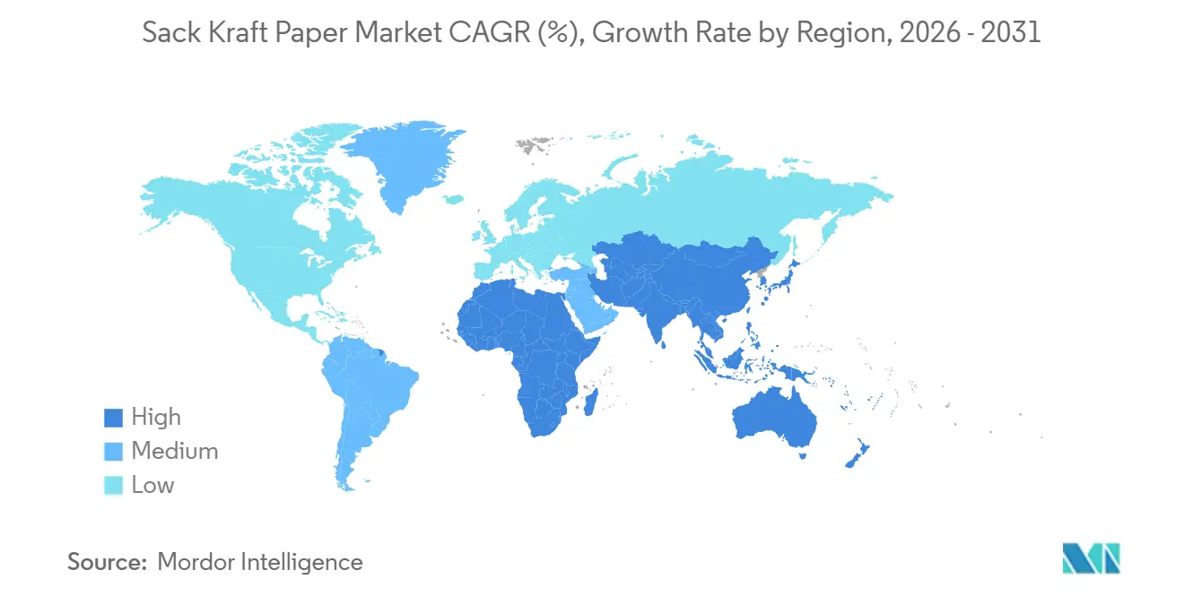 Sack Kraft Paper Market CAGR (%), Growth Rate by Region