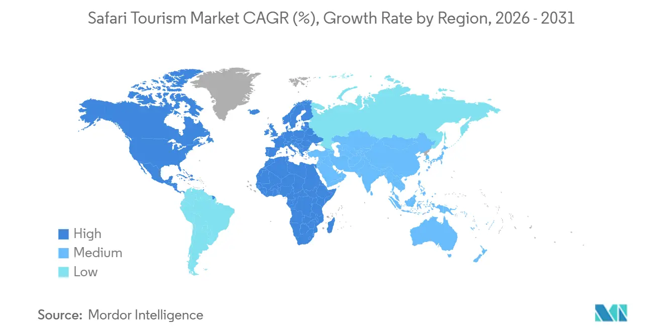 Safari Tourism Market CAGR (%), Growth Rate by Region