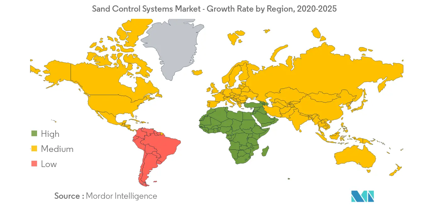 Marché des systèmes de contrôle du sable taux de croissance par région, 2020-2025