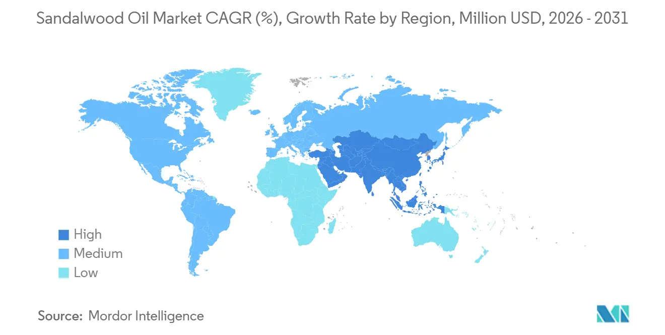 Sandalwood Oil Market Growth Rate by Region