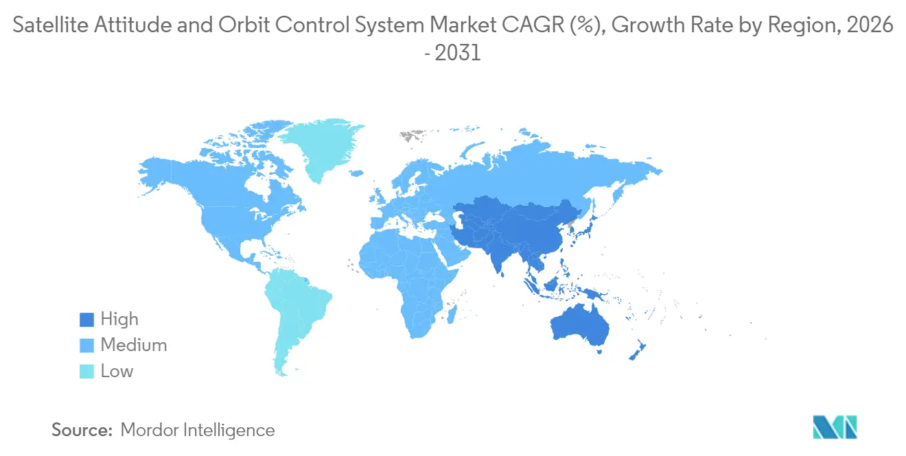 Satellite Attitude and Orbit Control System Market CAGR (%), Growth Rate by Region
