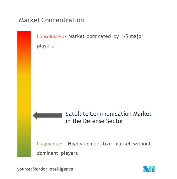 Mercado de comunicaciones por satélite en el sector de defensaConcentración del Mercado