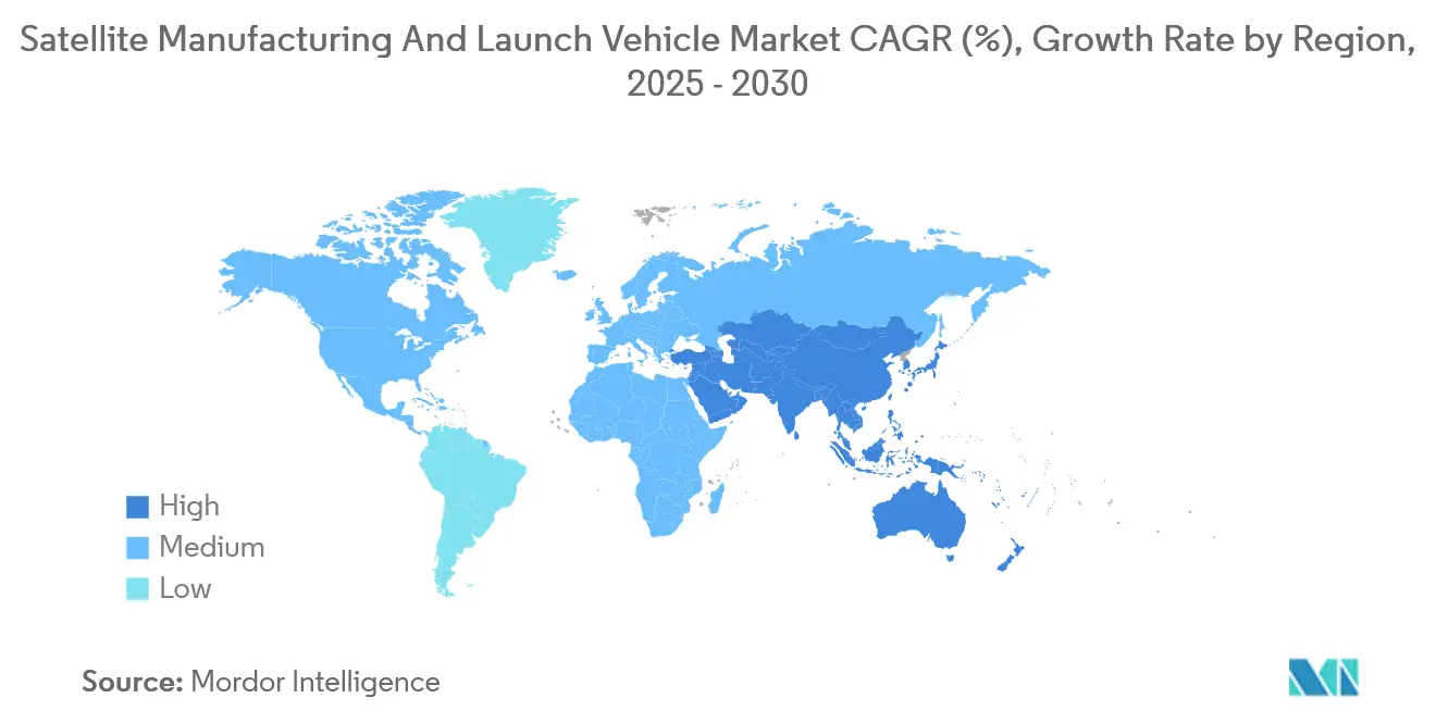 Satellite Manufacturing And Launch Vehicle Market CAGR (%), Growth Rate by Region