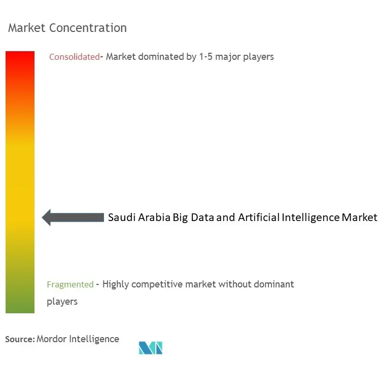 تركيز سوق البيانات الضخمة والذكاء الاصطناعي في المملكة العربية السعودية
