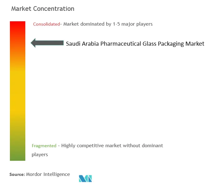 サウジアラビアの医薬品ガラス包装市場集中度