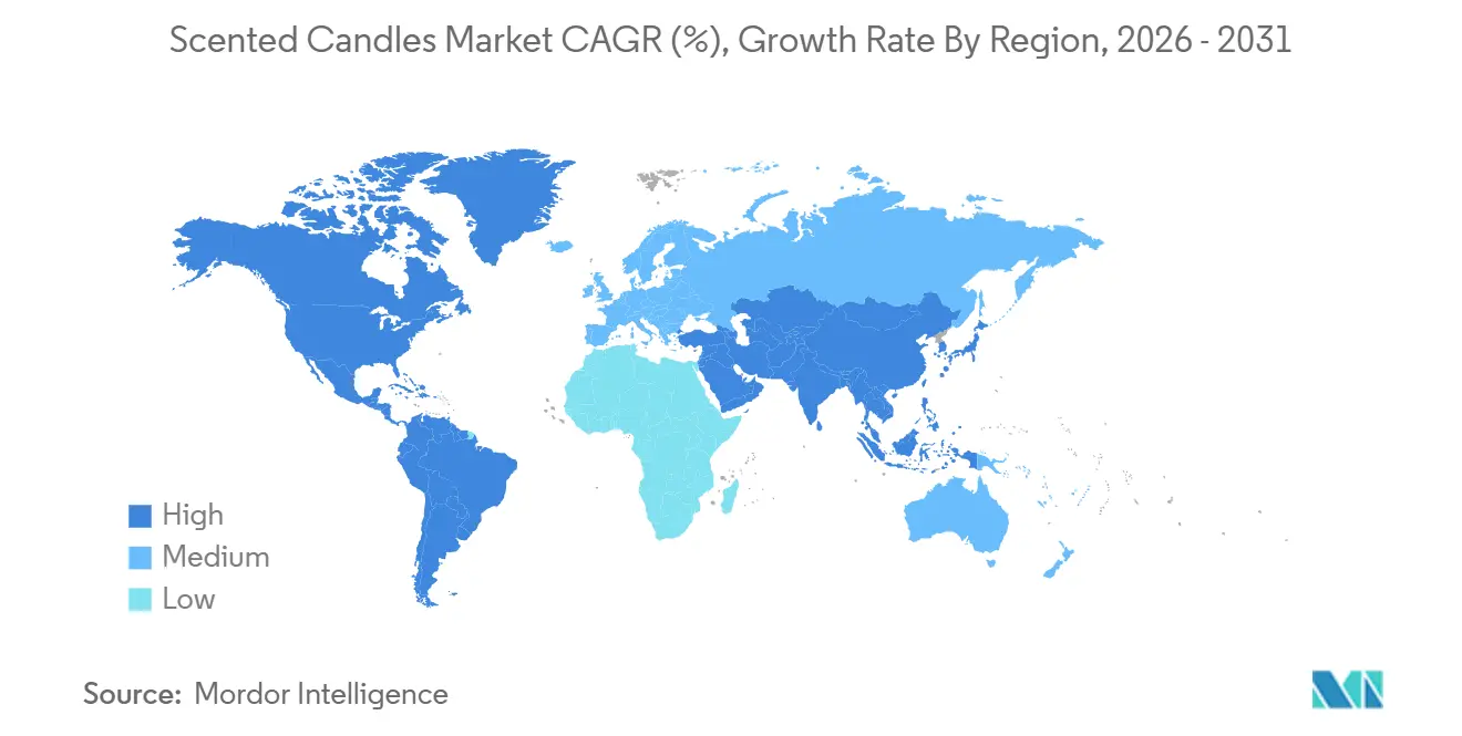 Scented Candles Market CAGR (%), Growth Rate By Region