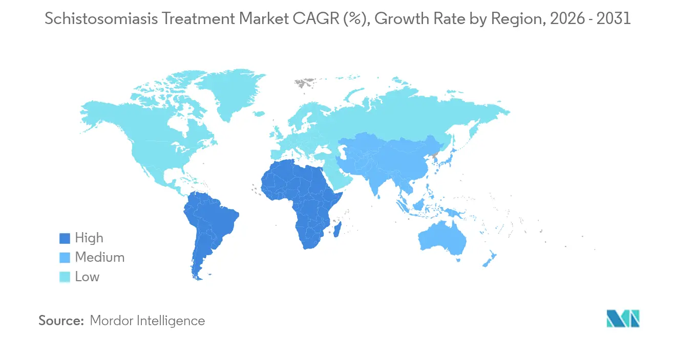 Schistosomiasis Treatment Market CAGR (%), Growth Rate by Region