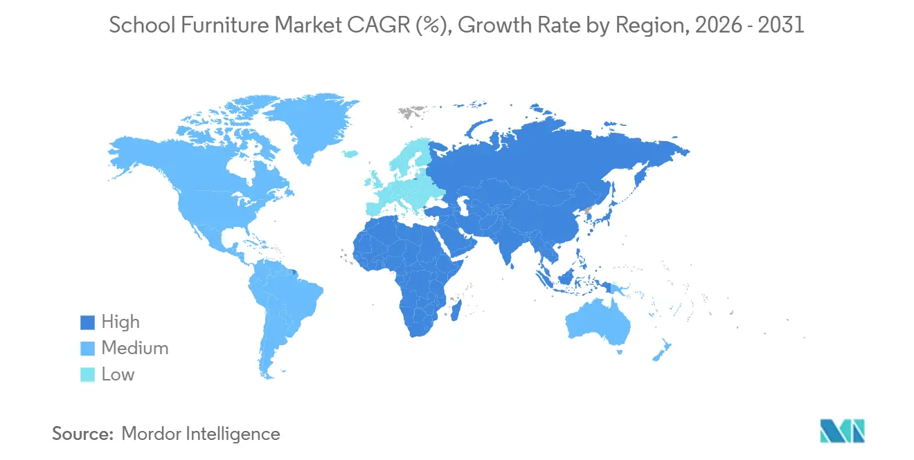 School Furniture Market CAGR (%), Growth Rate by Region