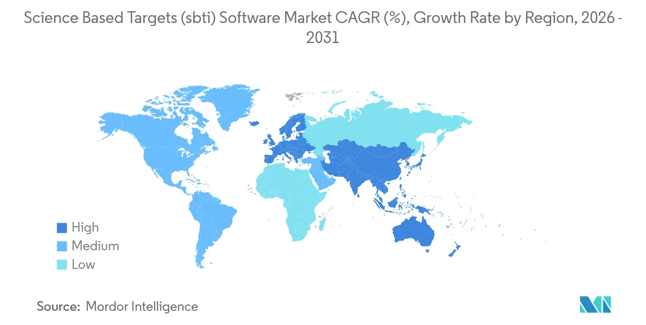 Science Based Targets (sbti) Software Market CAGR (%), Growth Rate by Region