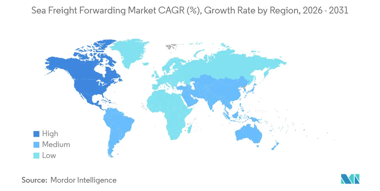 Sea Freight Forwarding Market CAGR (%), Growth Rate by Region