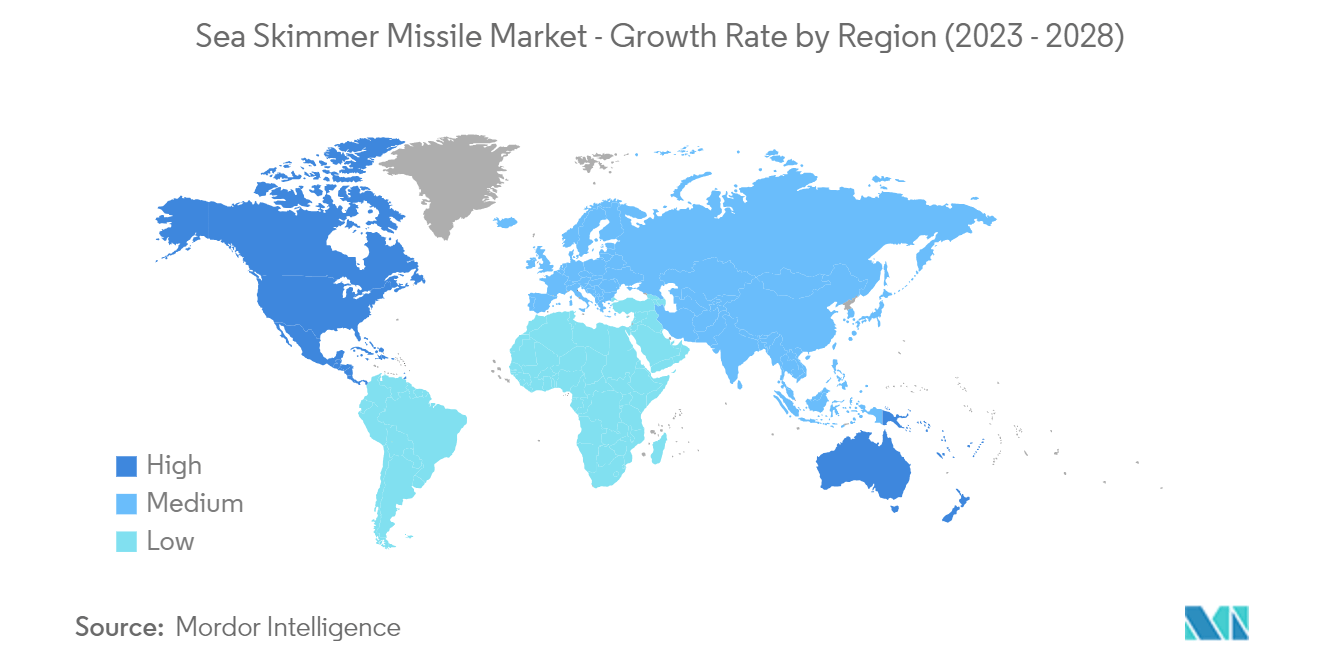 撇海器导弹市场——按地区增长率（2023 - 2028）
