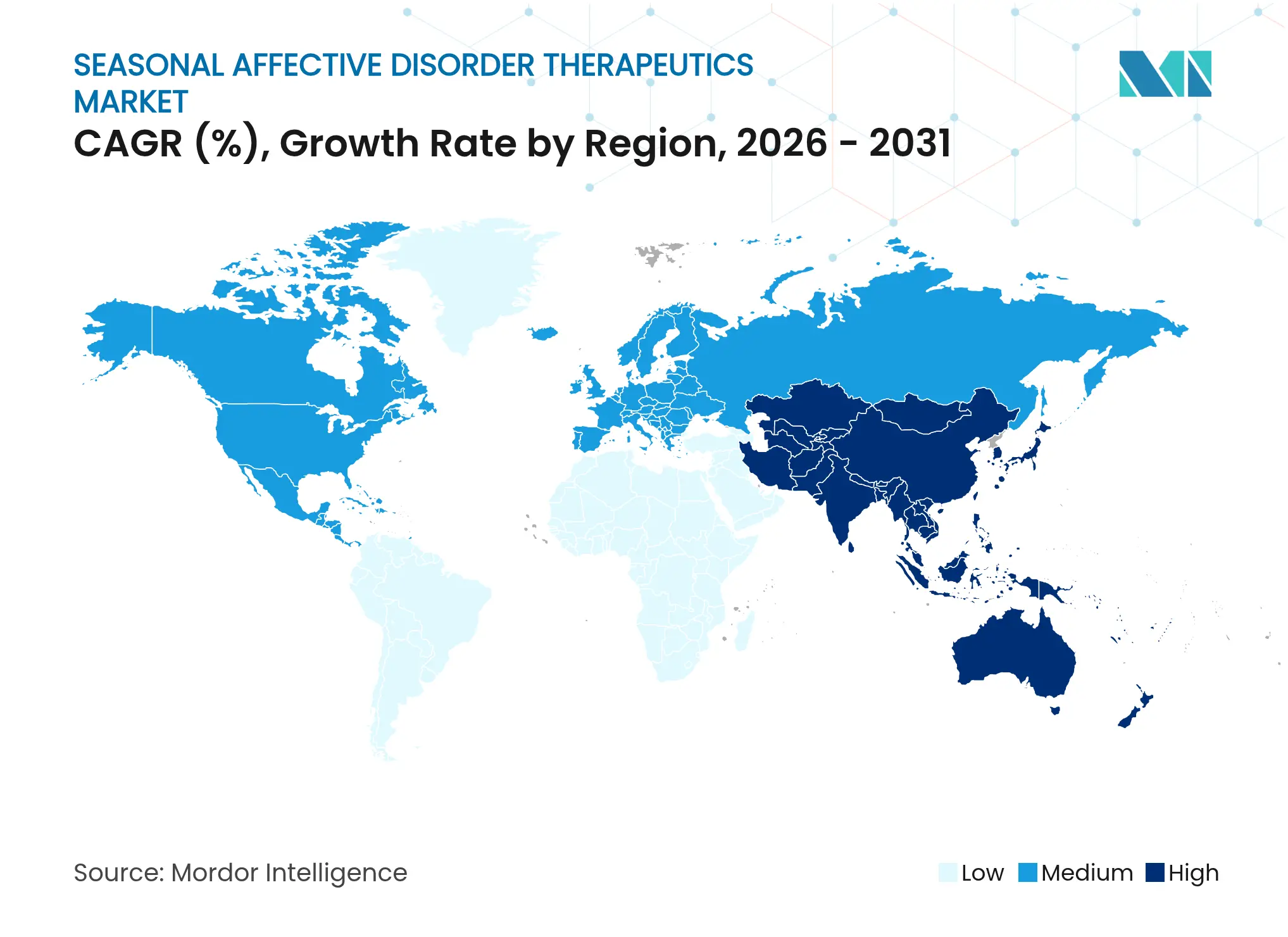 Seasonal Affective Disorder Therapeutics Market CAGR (%), Growth Rate by Region